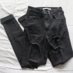 Levi's || Black Mile High Super Skinny Jeans (Size: 24)